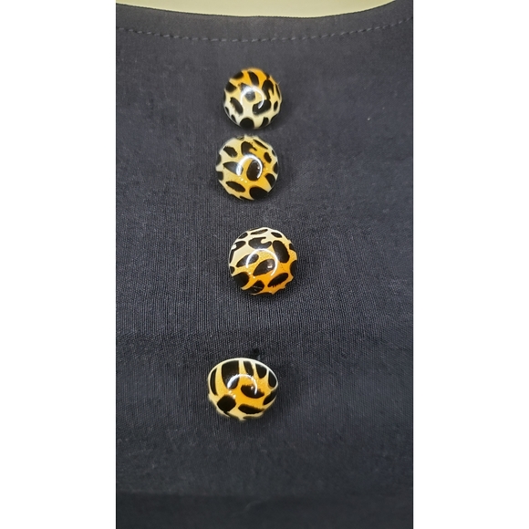 Black pin up rockabilly leopard buttons dress - Picture 2 of 8